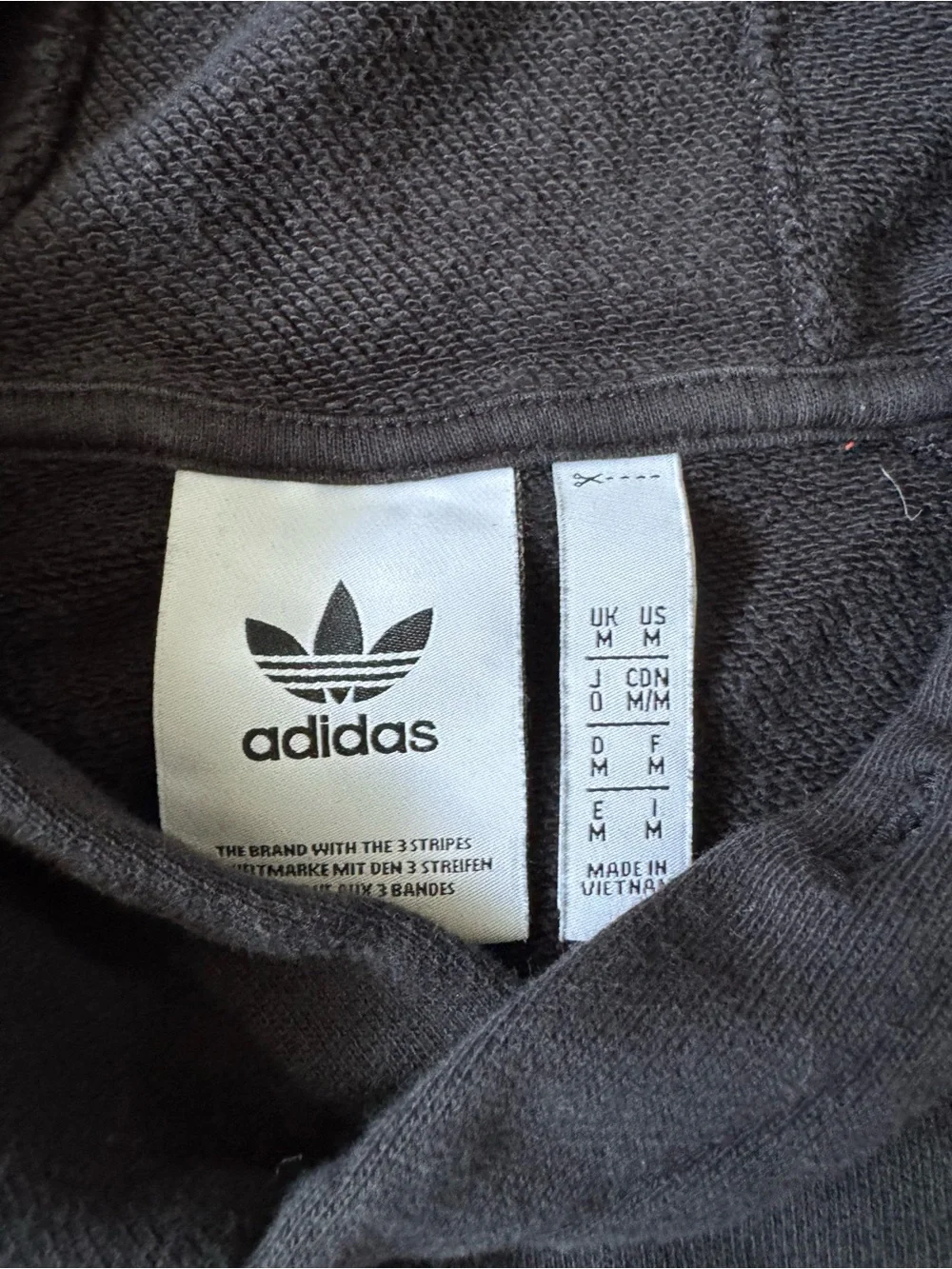 Adidas Originals Trefoil Sleeve Hoodie Black Men’s Med. Graphic Pullover GN2570